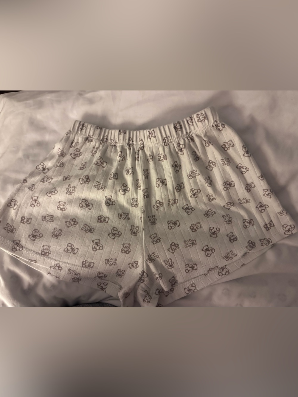 Altar’d State Women’s White Teddy-Print Sleep Shorts xxs